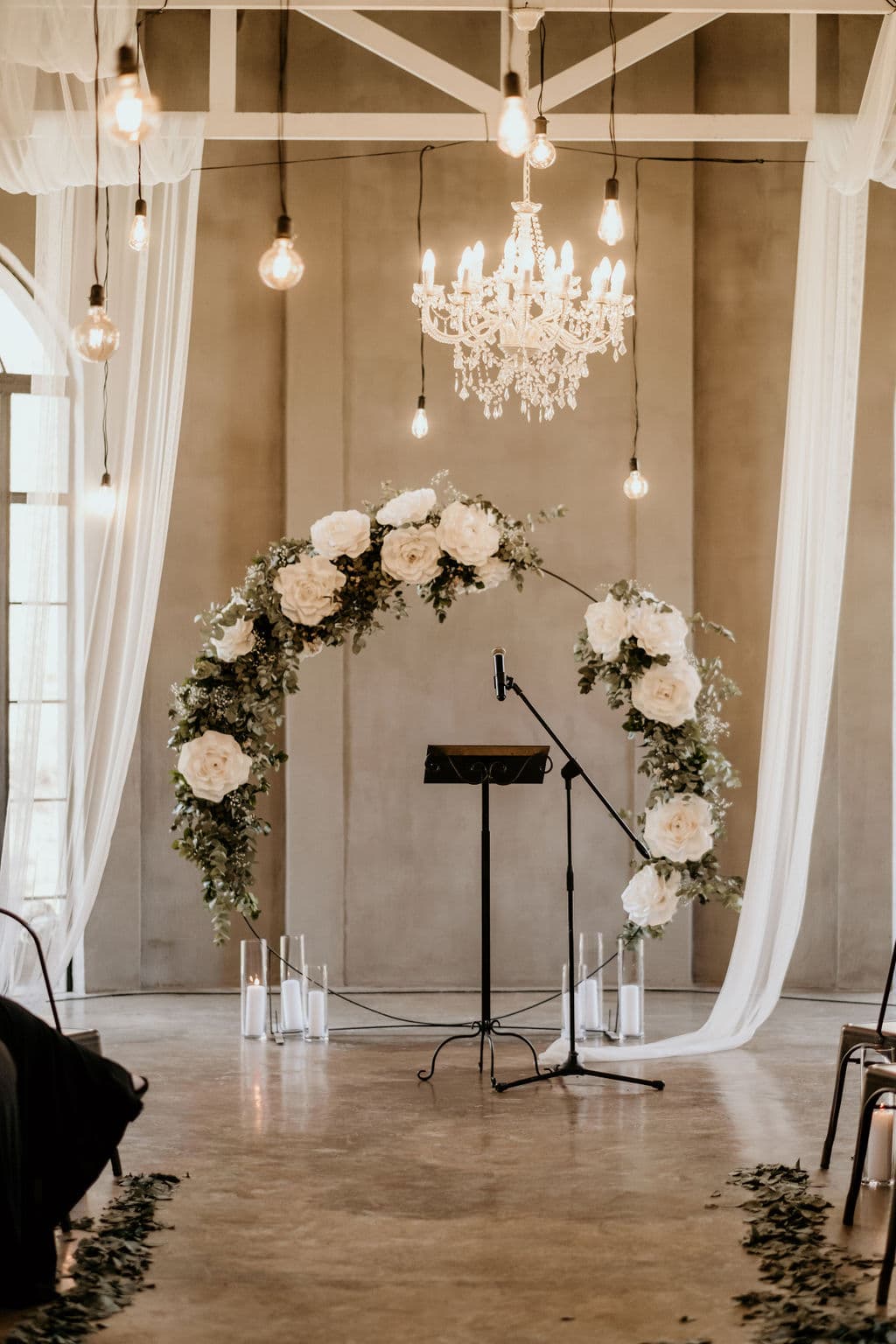 Large wedding ceremony with elegant arch setup at Ever Be Wedding Venue Centurion